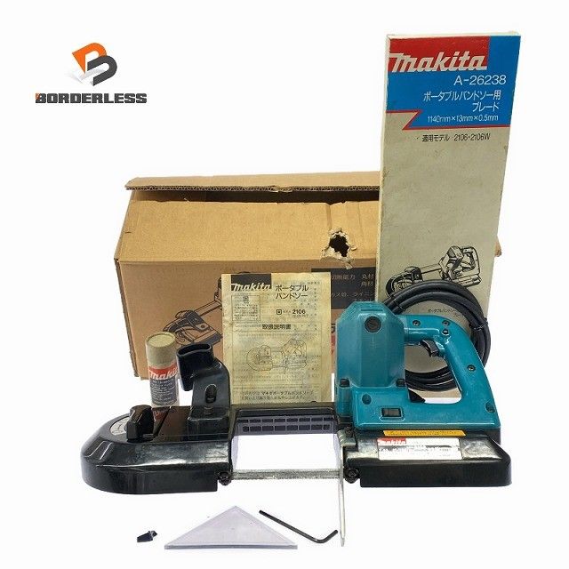 ☆中古品☆makita マキタ 100V 6型ポータブルバンドソー 2106 電動工具 切断機 鉄工128274