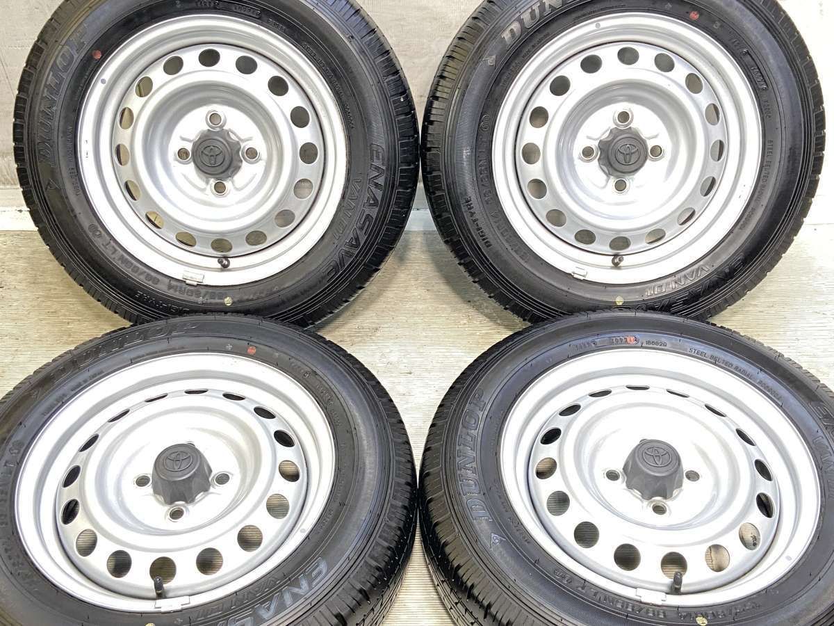 155/80R14 88/86LT ダンロップ エナセーブ VAN01 トヨタ純正 AL 14x5.0 100-4穴 中古タイヤ サマータイヤ ホイールセット 4本セット s14260422026
