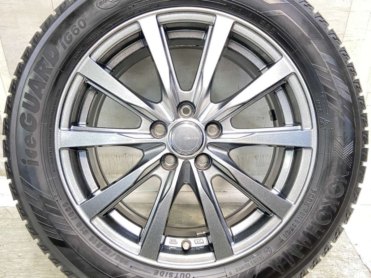 205/55R16 ヨコハマ アイスガード iG60 GRASS 16x6.5 48 100-5穴 中古