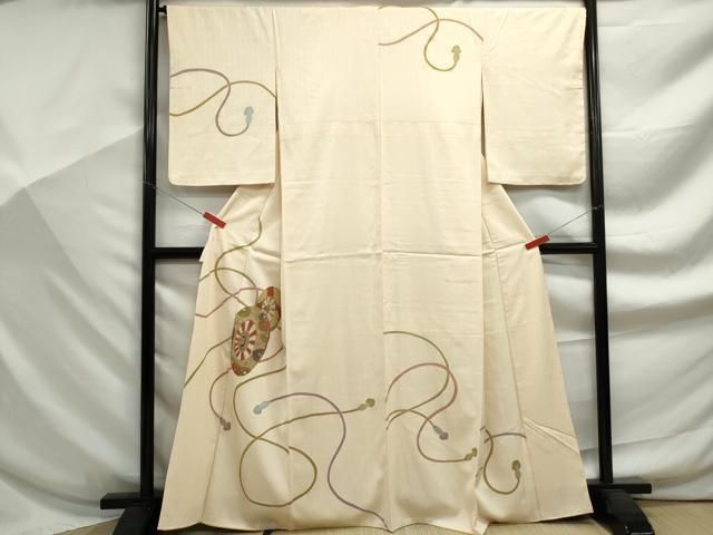 平和屋着物□訪問着 駒刺繍 源氏車江戸紐文 金彩 正絹 逸品