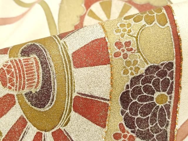 平和屋着物□訪問着 駒刺繍 源氏車江戸紐文 金彩 正絹 逸品