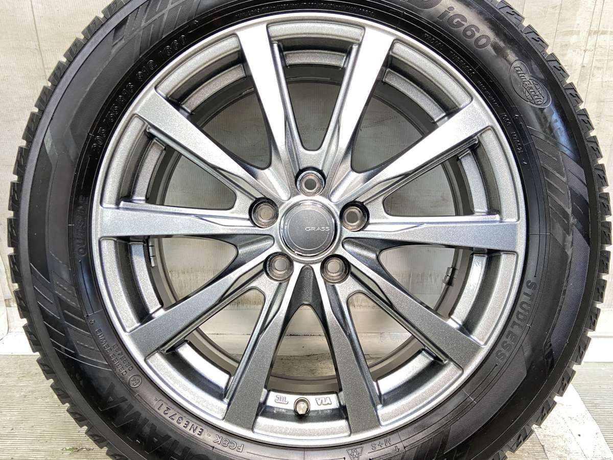 205/55R16 ヨコハマ アイスガード iG60 GRASS 16x6.5 48 100-5穴 中古 