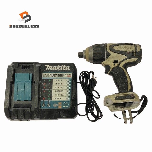 ☆中古品☆makita マキタ 14.4V 充電式4モードインパクトドライバ TP130D 充電器 DC18RF付き 電動工具 日曜大工128492