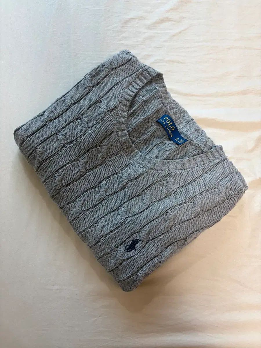 XL) POLO RALPH LAUREN ポロラルフローレン ケーブル編み ニット ケーブルニット グレー