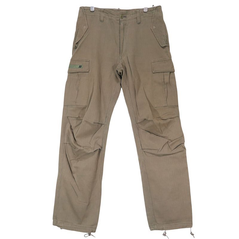 WTAPS ダブルタップス 08AW CARGO/TROUSERS,FATIGUE,COTTON, HELL IN BONE 2008/2ND カーゴ トラウザーズ コットン パンツ ボトムス オリーブ サイズM June