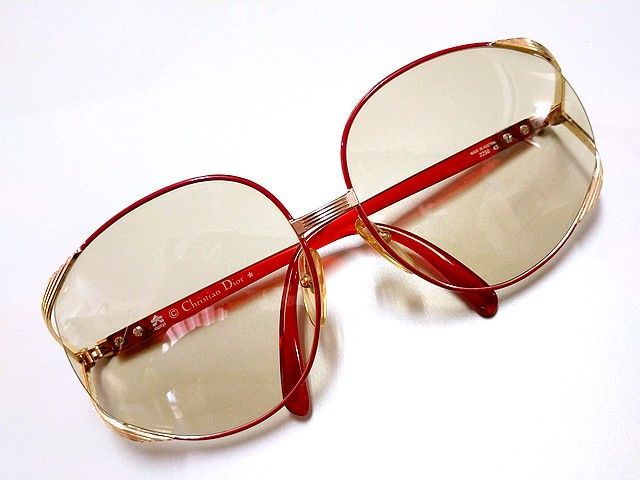 Christian Dior ヴィンテージ サングラス オーストリア製 ゴールド×レッド CDロゴ Y2K レトロ ★