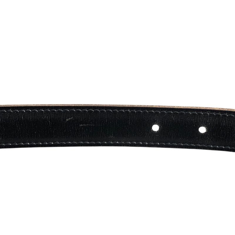 エルメス HERMES リバーシブルベルト80 □H刻 ゴールド/ブラック×SV金具 ボックス/トゴ ユニセックス ベルト