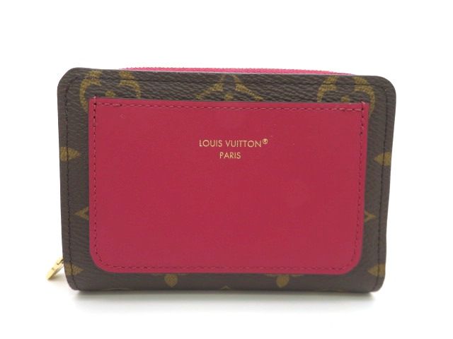 LOUIS VUITTON ルイ・ヴィトン ポルトフォイユ・ルー M82377 二つ折り財布 モノグラム フューシャ レディース【中古】【473】