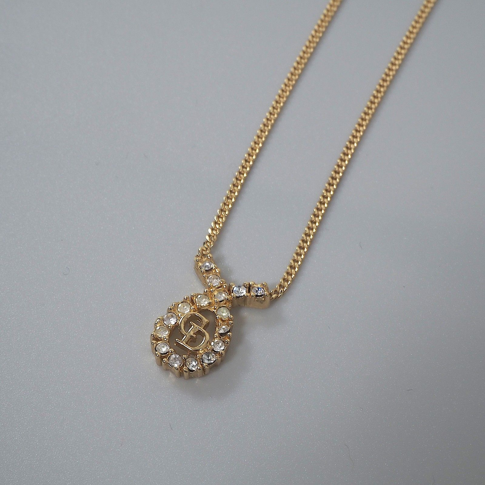 美品 クリスチャンディオール Christian Dior CD ラインストーン 