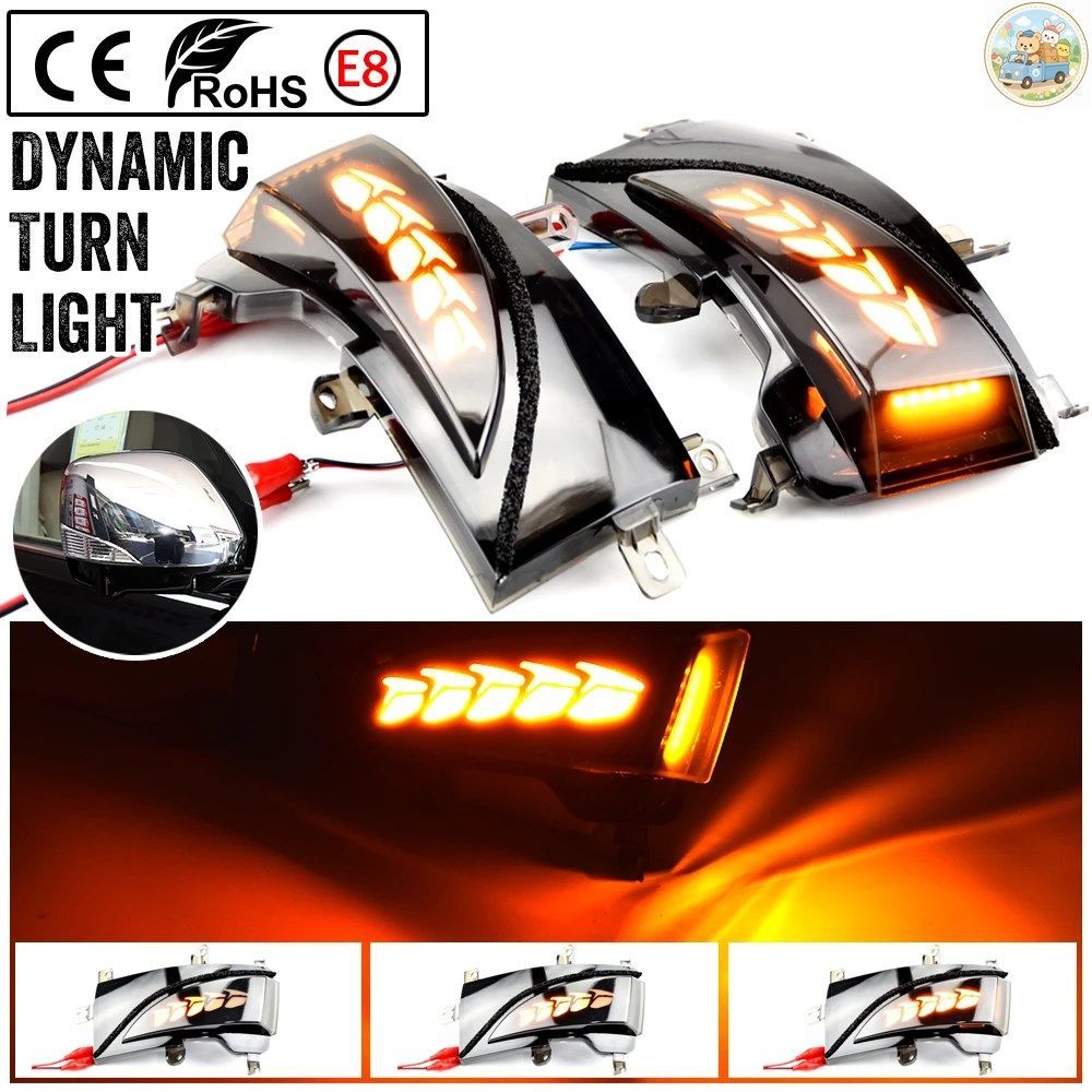 2ピースサイドウィングミラー ARMADA QUEST RE52 INFINITI QX56 QX80 NISSAN PATROL Y62 2012-2018 LEDダイナミックターンシグナルライト
