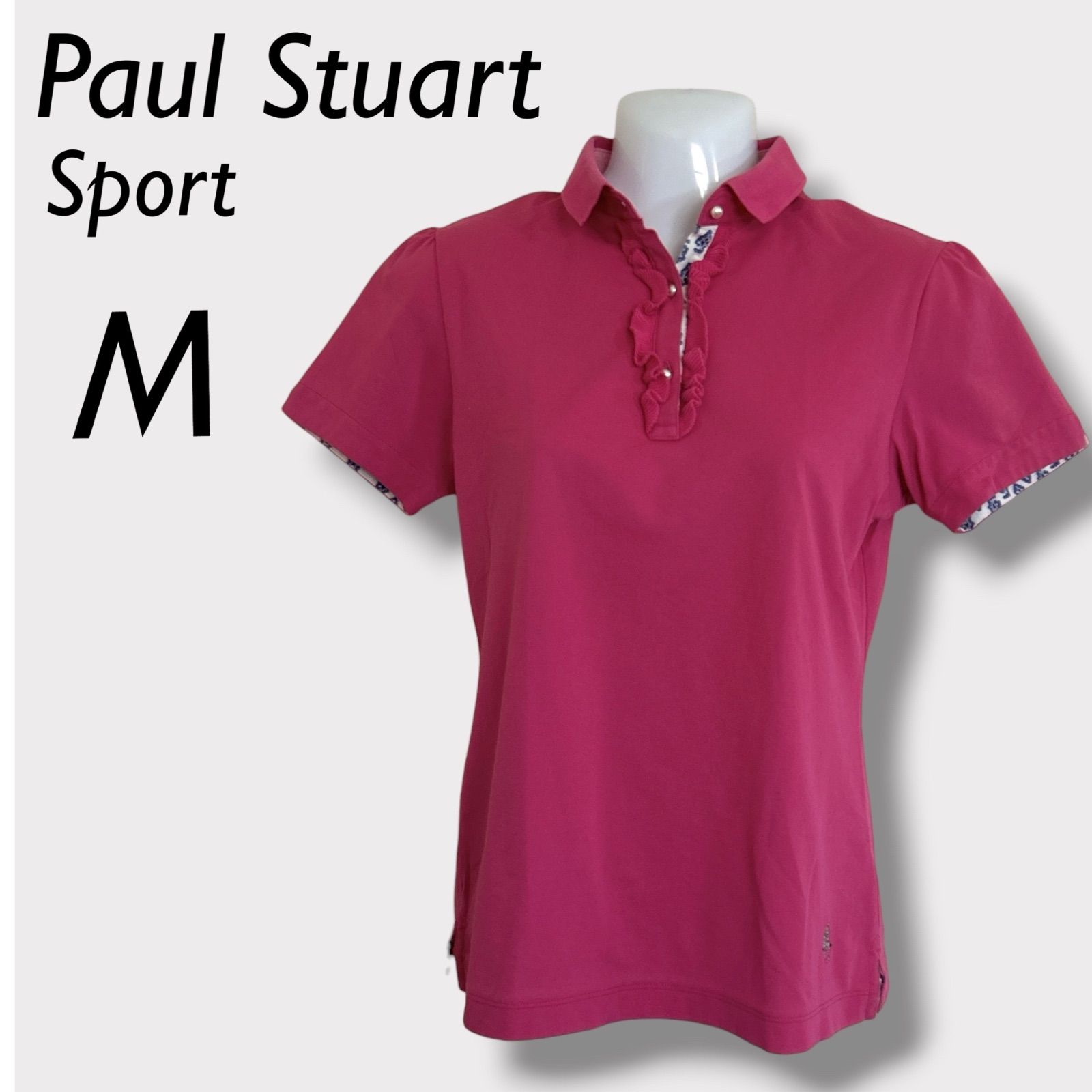 Paul Stuart GOLF ペイズリー柄ポロシャツ+ピンクスカート Paul Stuart Sport ポール・スチュアート スポーツ レディース 半袖