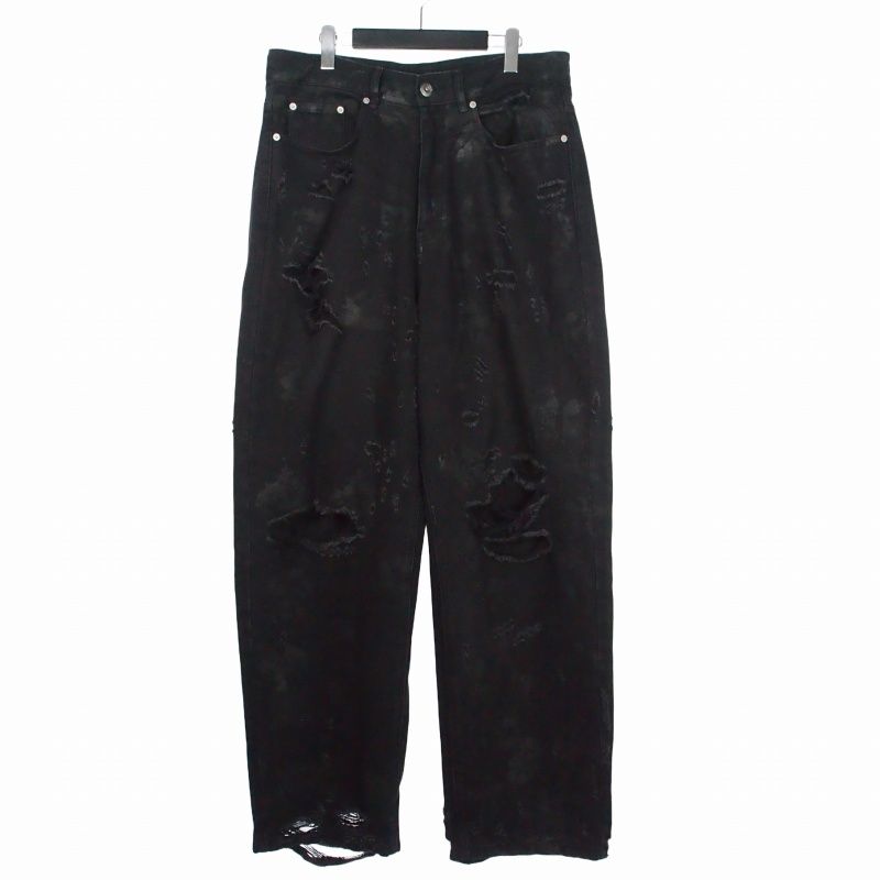 フレンズ FR(13)NDS 24SS HDKダメージワイドパンツ ダメージデニム ジーンズ F ブラック 黒 24S-PTL027-RF