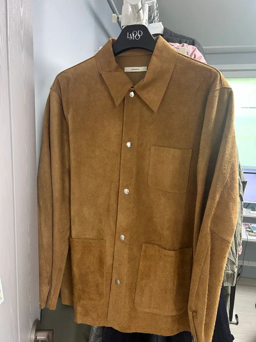 ムーンサン Suede Leather Half Coat / Camel (M)
