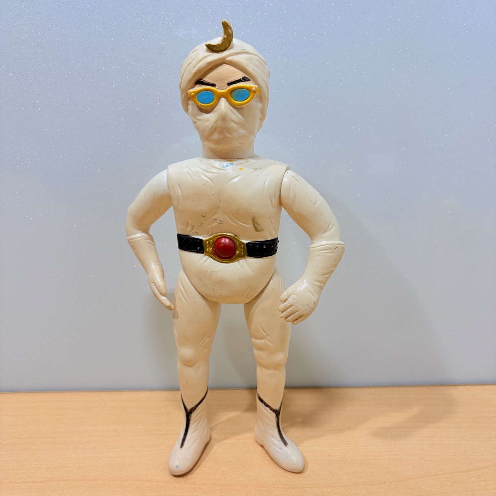【当時物】宣弘社 月光仮面 ペンダントソフビ 12cm 貴重 当時物 月光仮面 ソフビフィギュア 昭和レトロ マスダヤ 宣弘社
