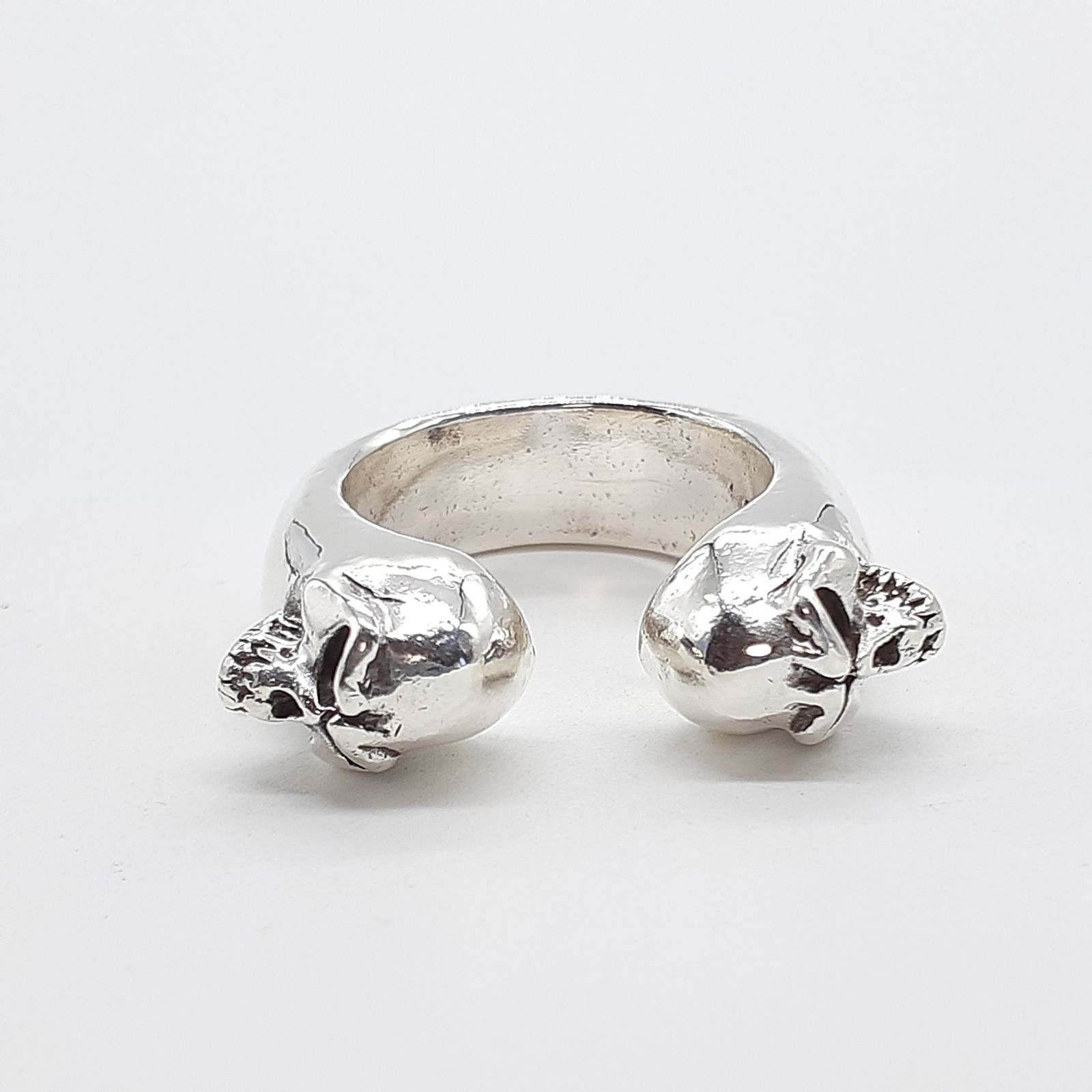 THIRTEEN DESIGNS サーティーンデザインズ リング シルバー SILVER KR-12 DOUBLE MAD FACE RING