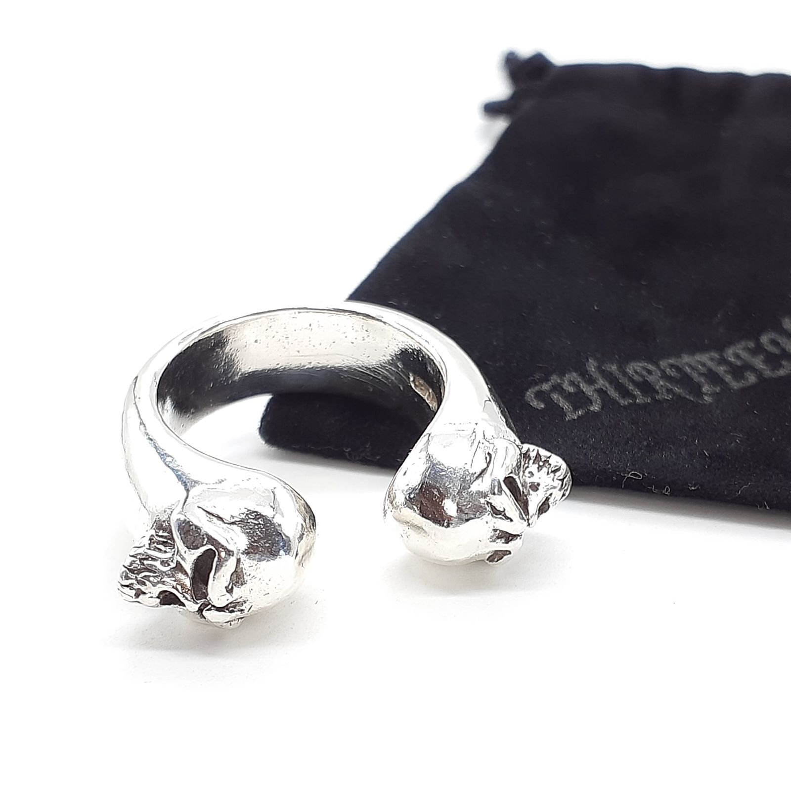 THIRTEEN DESIGNS サーティーンデザインズ リング シルバー SILVER KR-12 DOUBLE MAD FACE RING