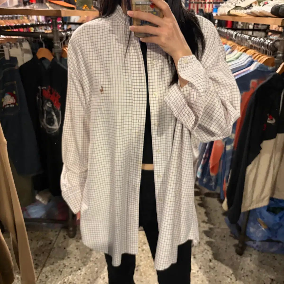POLO ポロ ラルフローレン チェック ラウンド 長袖 シャツ