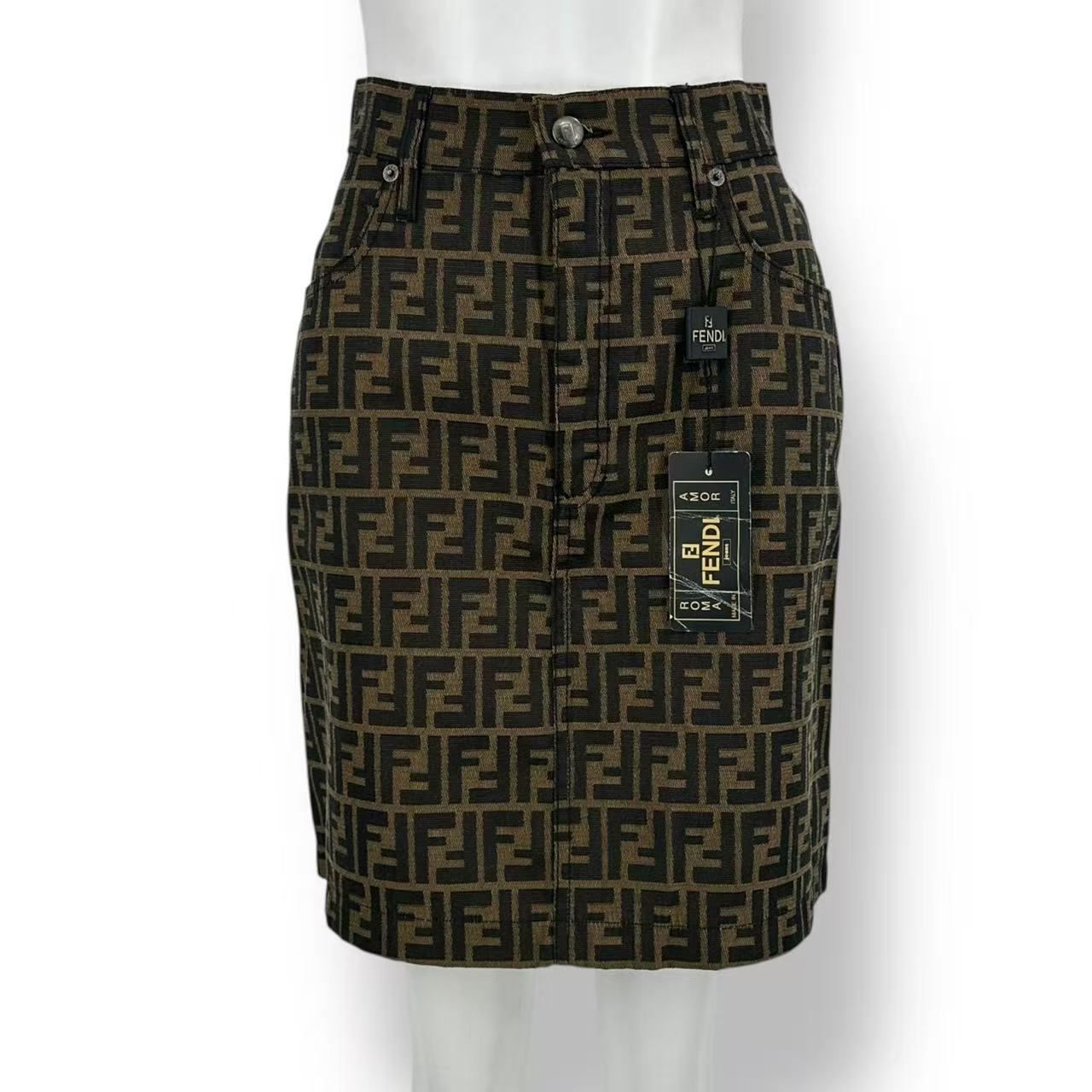 未使用品 Fendi フェンディ ズッカ柄 スカート ブラウン サイズ42