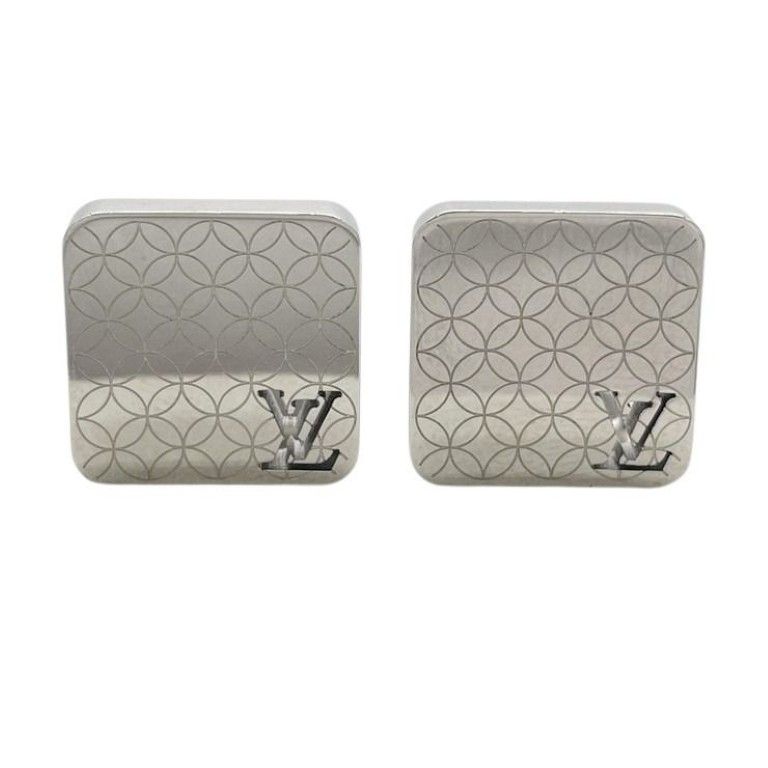 LOUIS VUITTON ルイヴィトン カフス ブトン･ドゥ･マンシェット M65043 シルバー系 メタル メンズ カフリンクス ダミエ 美品