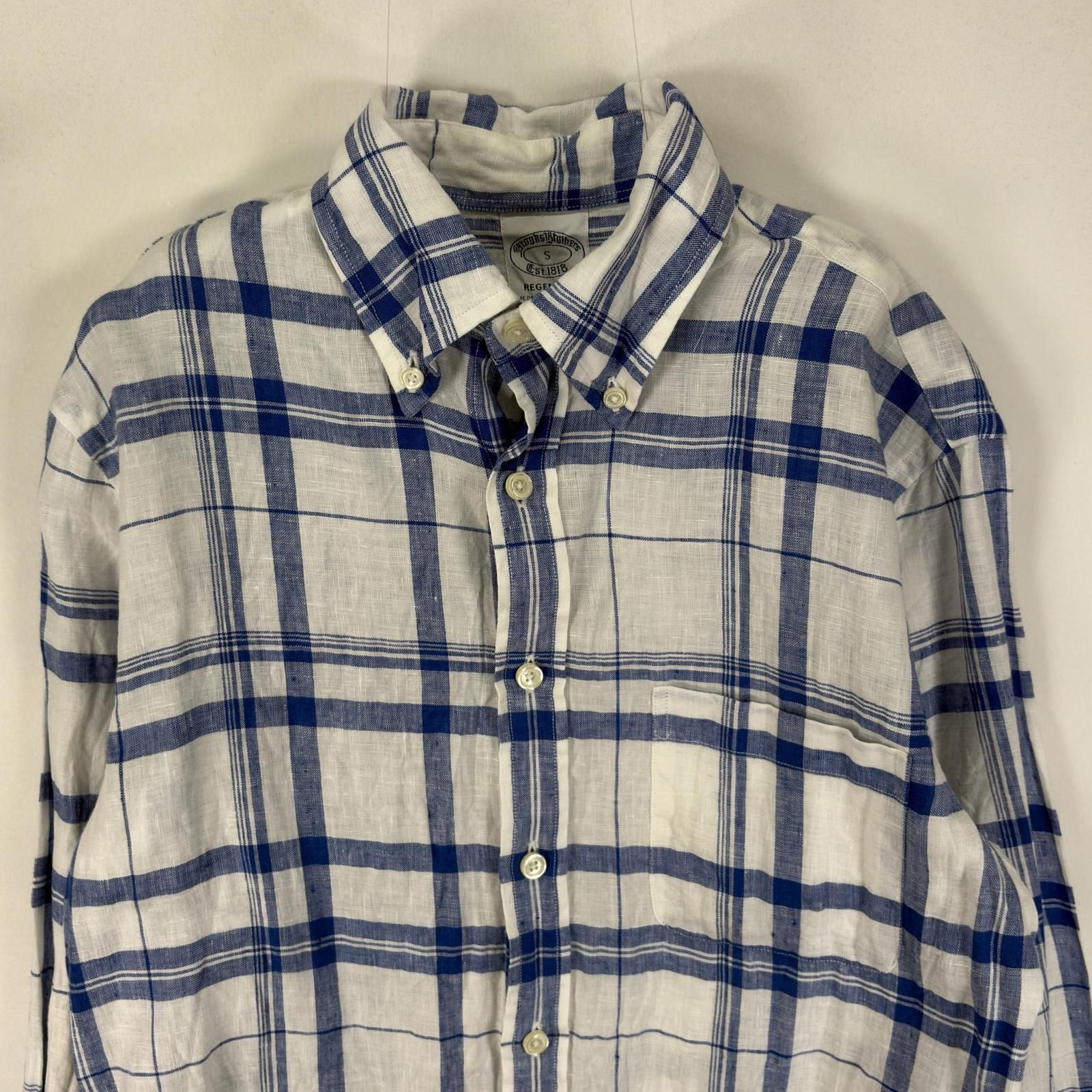 古着 ブルックスブラザーズ Brooks Brothers 長袖シャツ ボタンダウン 胸ポケット REGENT S ブルー系 チェック メンズ