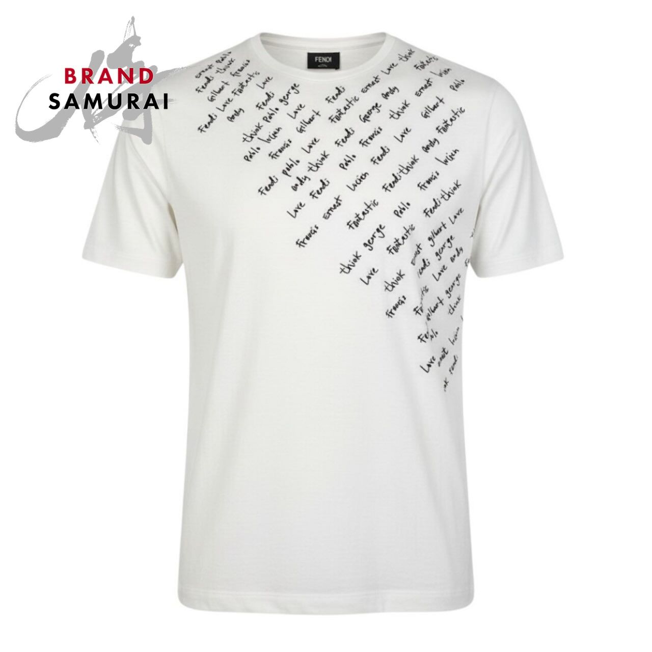 FENDI フェンディ クルーネックTシャツ エンブロイダリーTシャツ 文字 