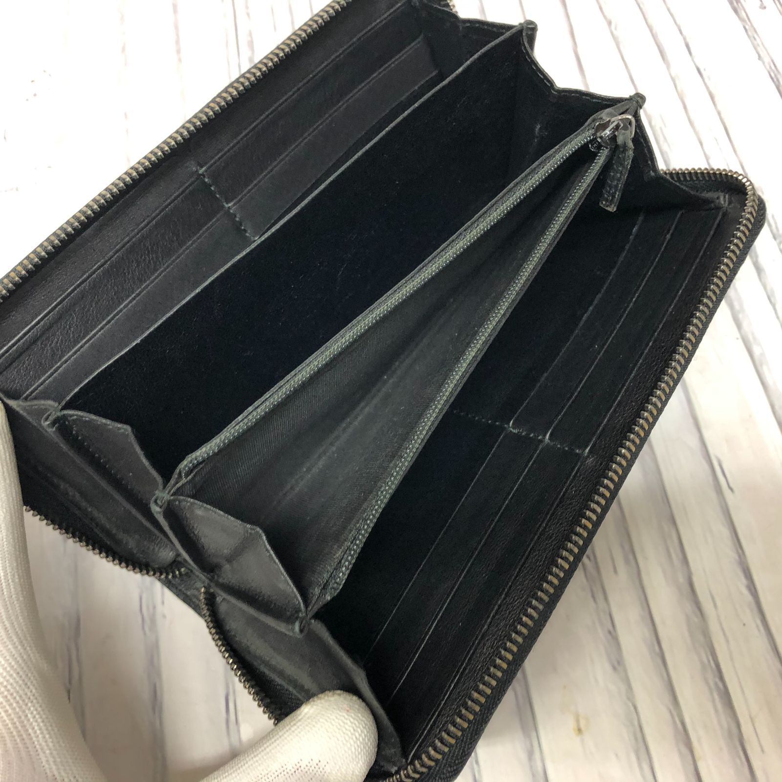 美品】GUCCI グッチ シマ ラウンドファスナー ジップ 長財布 インター
