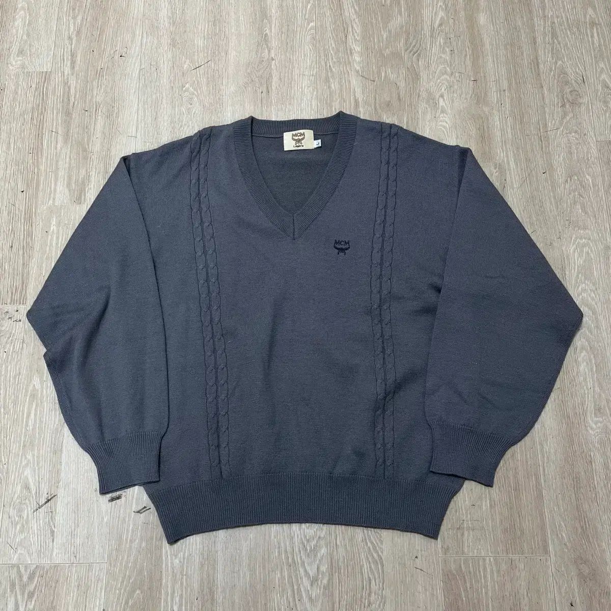 MCM メンズ ロゴ Vネック ニット セーター L/100