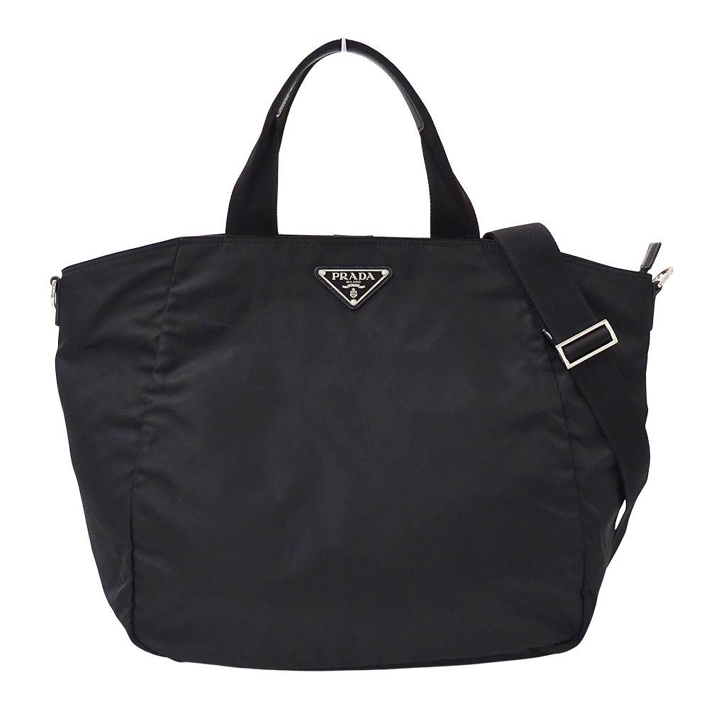 プラダ PRADA バッグ レディース メンズ ブランド トートバッグ ショルダーバッグ 2way ナイロン ブラック 黒 ロゴ 大容量 大きめ おしゃれ 【中古】