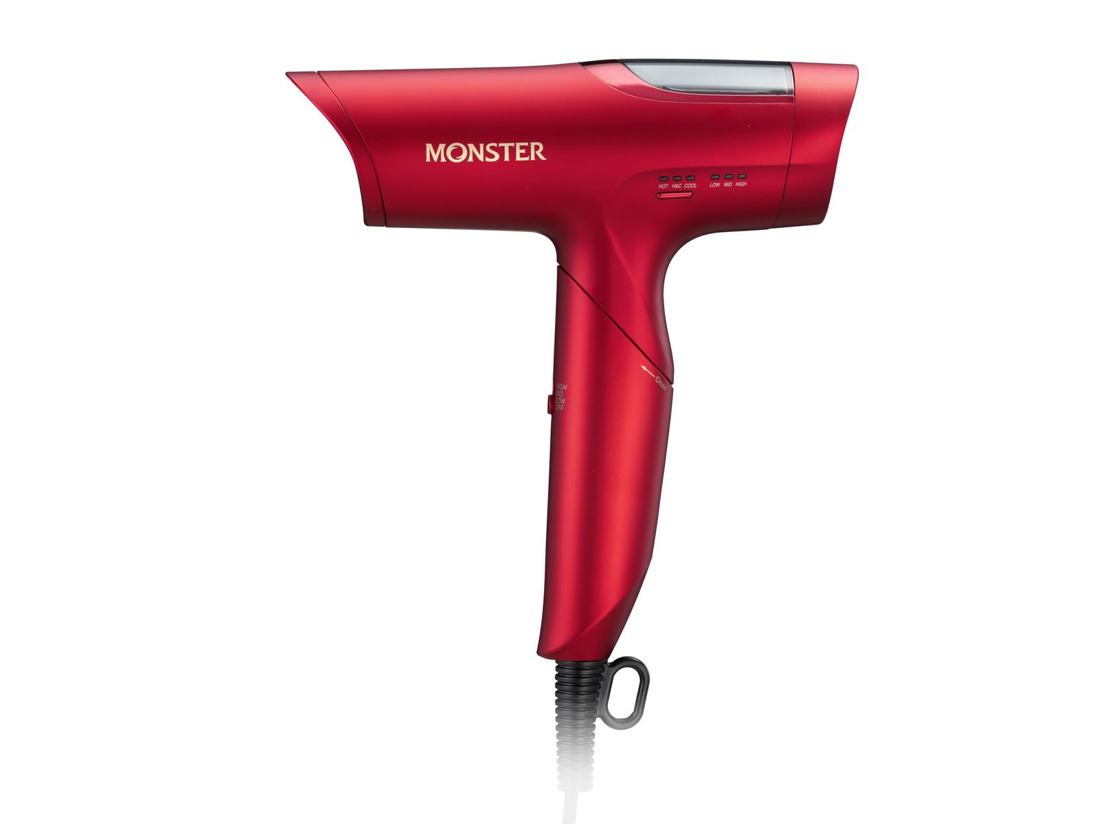 新品 コイズミ ヘアドライヤー モンスター ハイスピード BLDCモーター 速乾 温冷自動切替 マイナスイオン 軽量 コンパクト 折りたたみ式 レッド KHD-M805/R