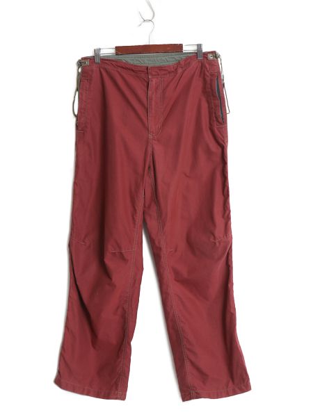 00s ☆ オールド ギャップ ギミック イージー パンツ メンズ M / Y2K テック ドローコード 立体裁断 アウトドア ヘリンボーン バーガンディ