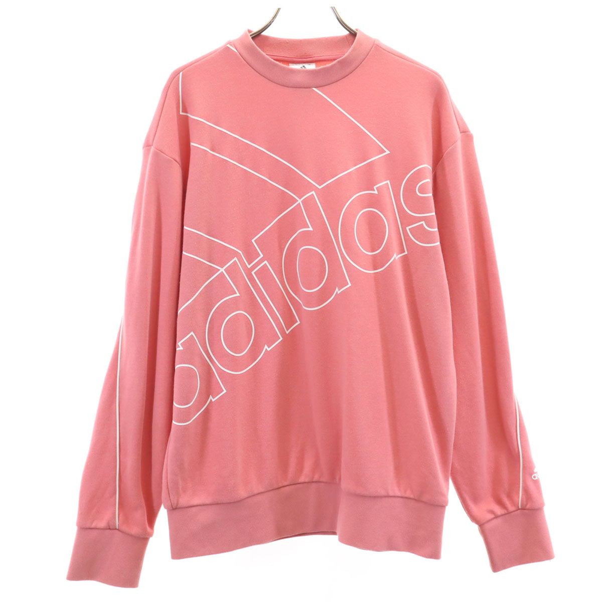 adidas アディダス 長袖 スウェット トレーナー M ピンク メンズ 古着 