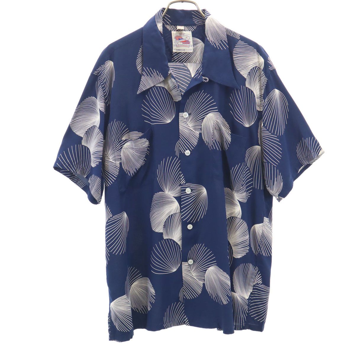 SUN SURF サンサーフ 日本製 スペシャルエディション 半袖 デューク カハナモク アロハシャツ L ネイビー DK37570 東洋エンタープライズ DUKE KAHANAMOKU 箱付き メンズ 古着