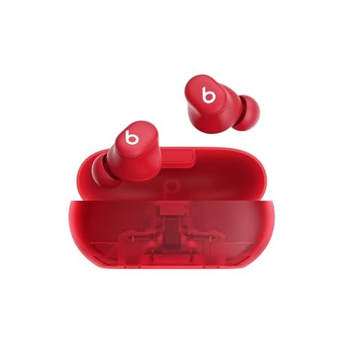 Beats Solo Buds Bluetoothワイヤレスイヤフォン - 最大18時間の再生時間、AppleとAndroidで互換性、内蔵マイク - トランスペアレントレッドma 833b68b0