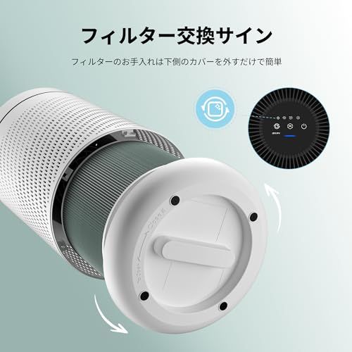 COMFEE' 空気清浄機 19畳 HEPA フィルター 360°吸気口 風量3段階 卓上 脱臭 除菌 集じん 小型 省エネ ペットの毛 花粉 ハウスダスト おやすみモード 強力 PM2.5 コンパクト ホワイトma d31b8d52