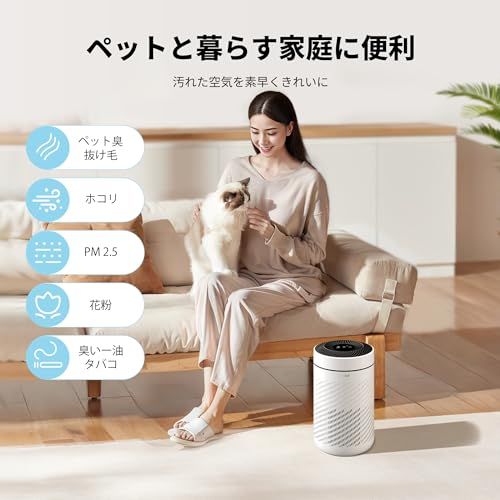 COMFEE' 空気清浄機 19畳 HEPA フィルター 360°吸気口 風量3段階 卓上 脱臭 除菌 集じん 小型 省エネ ペットの毛 花粉 ハウスダスト おやすみモード 強力 PM2.5 コンパクト ホワイトma d31b8d52