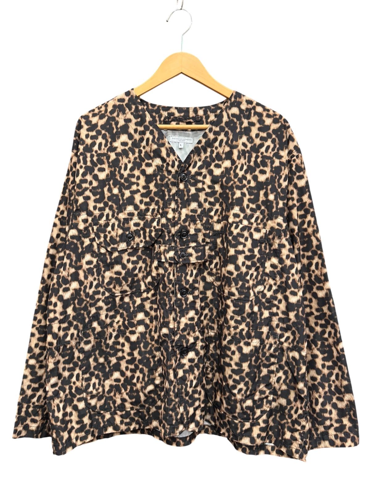 ENGINEERED GARMENTS エンジニアードガーメンツ　cardigan jacket レオパード柄　サイズL