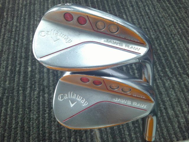 中古 レディースウェッジ キャロウェイ JAWSRAW CHROME52.58 2本セット/Recoil DART 80/SR/52.58[2882]■博多