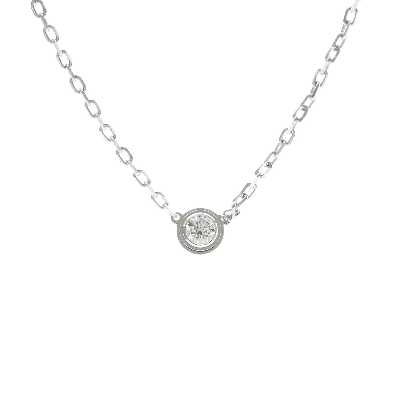 カルティエ(Cartier) K18ホワイトゴールド(K18WG) ダイヤモンド メンズ,レディース ファッション ネックレス (シルバー) ダムールネックレス SM スモールモデル