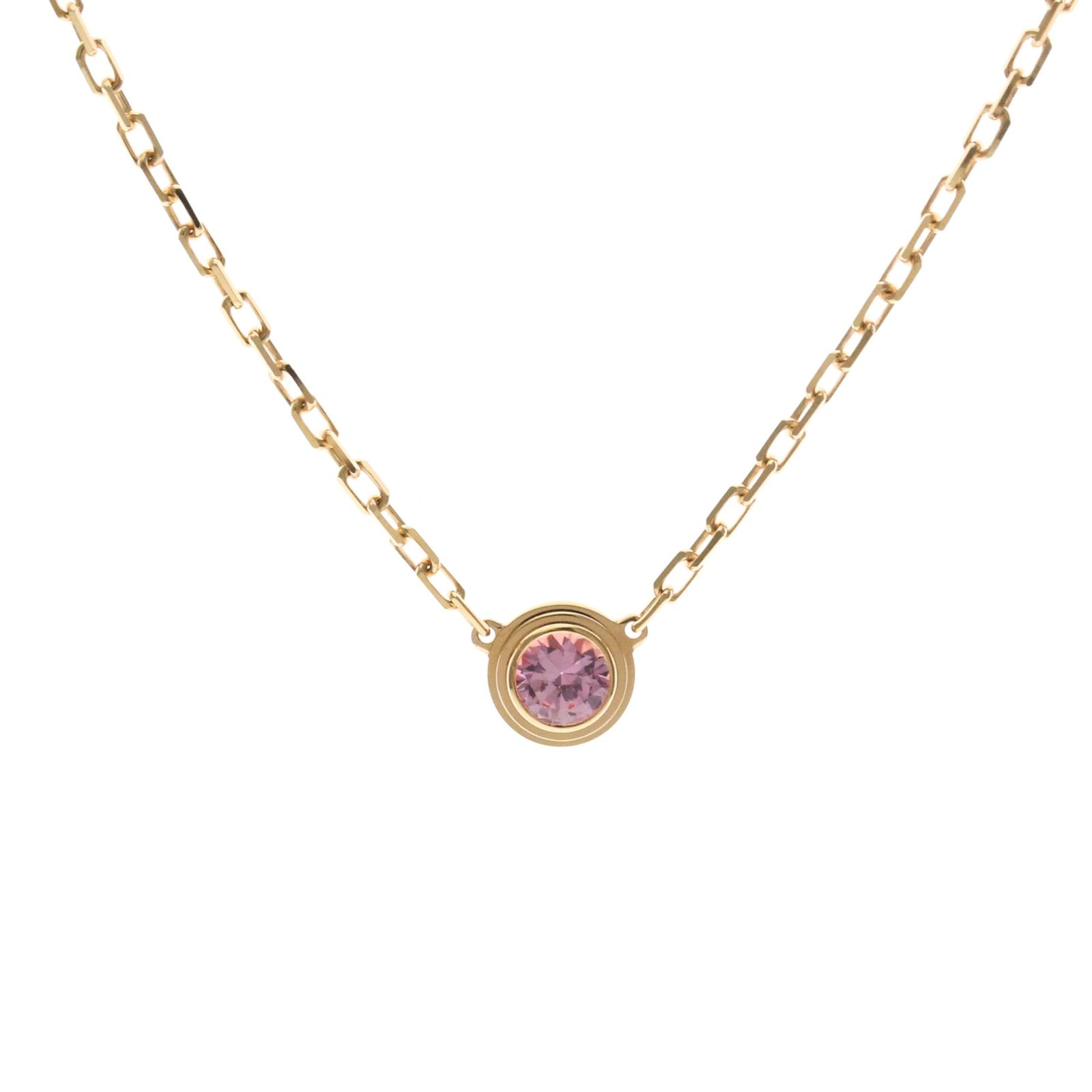 カルティエ(Cartier) K18ピンクゴールド(K18PG) サファイア メンズ,レディース ファッション ネックレス (ピンクゴールド(PG)) ダムール ピンクサファイア ネックレス