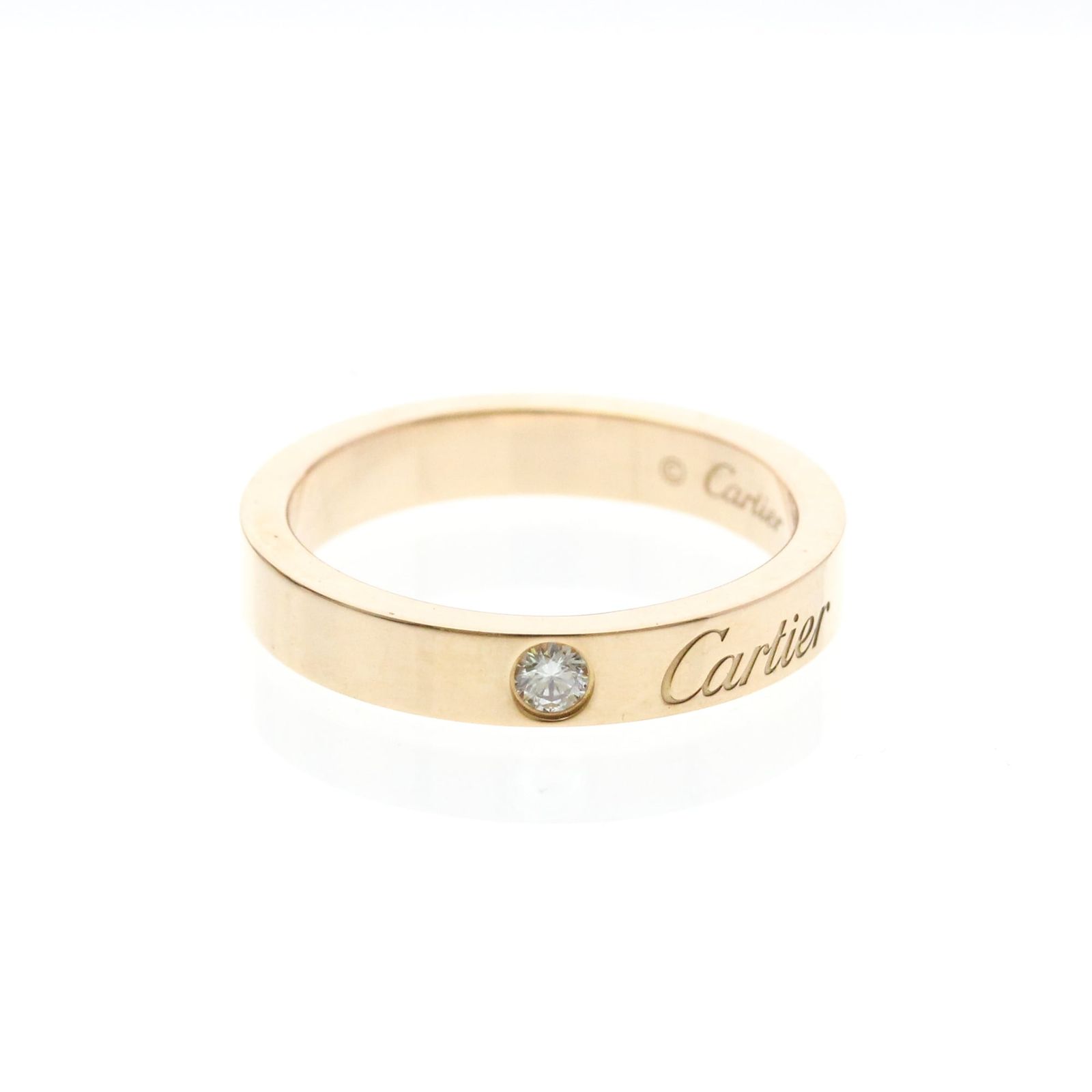 カルティエ(Cartier) Cドゥカルティエリング 1P ダイヤモンド K18ピンクゴールド(K18PG) ファッション ダイヤモンド バンドリング ピンクゴールド(PG)