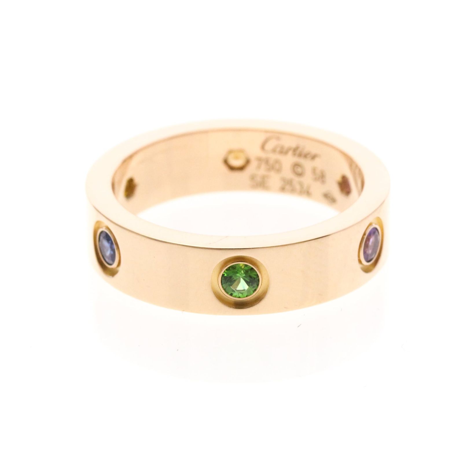 カルティエ(Cartier) ラブリング マルチストーン K18ピンクゴールド(K18PG) ファッション アメジスト,シトリン,ガーネット,サファイア バンドリング ピンクゴールド(PG)