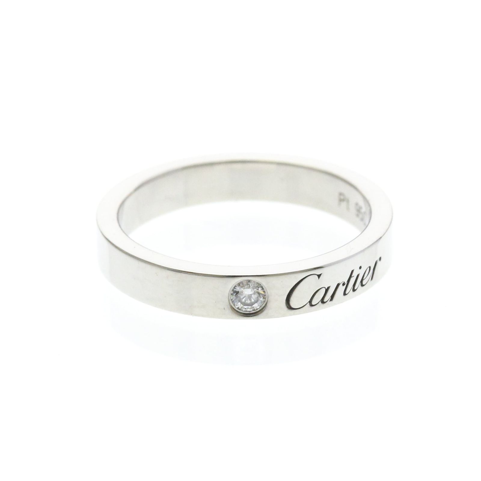 カルティエ(Cartier) Cドゥカルティエリング 1P ダイヤモンド プラチナ ファッション ダイヤモンド バンドリング シルバー