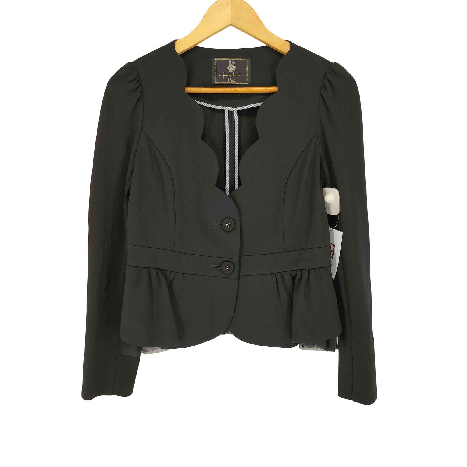 フランシュリッペ franche lippee black レースレイヤードデザイン
