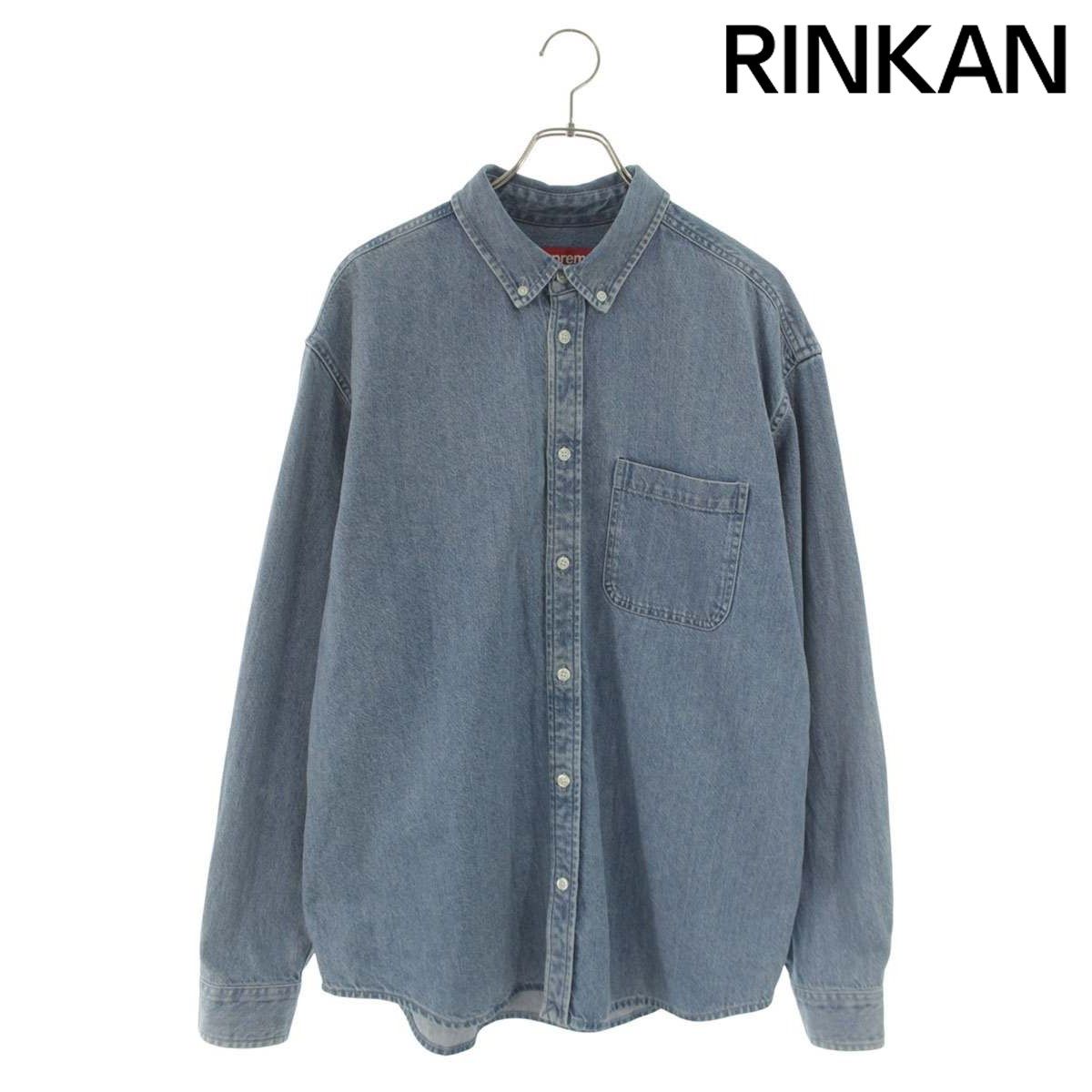 シュプリーム 25AW Applique Denim Shirt バックアップリケデニム長袖シャツ メンズ L