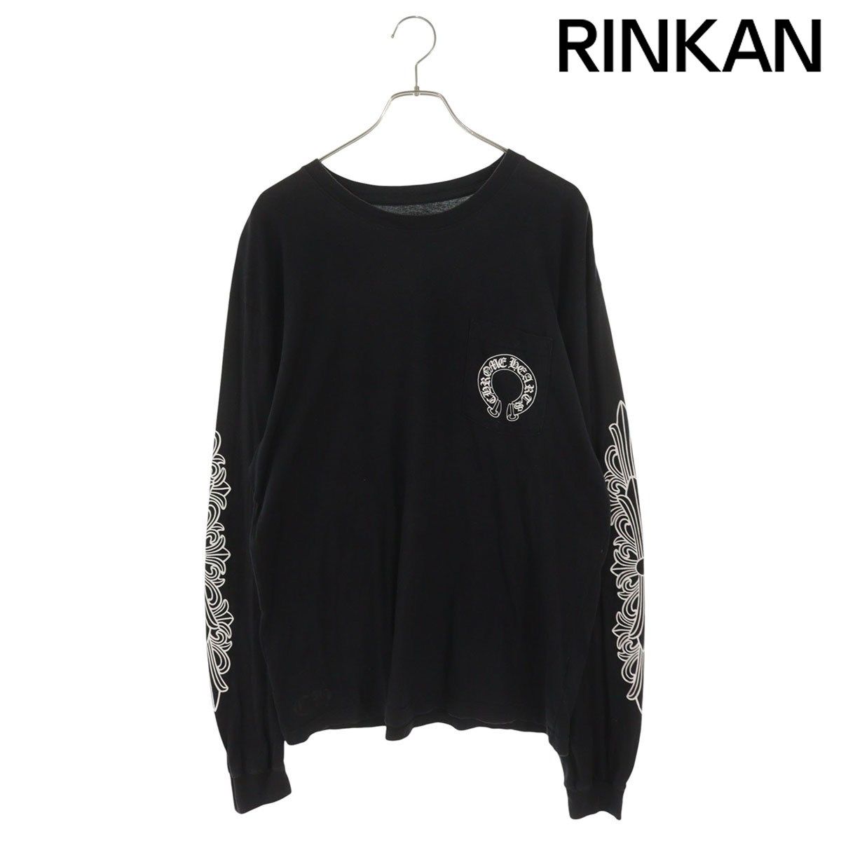 クロムハーツ CH L/S /1 バックホースシューアームフローラルプリント長袖カットソー メンズ XL