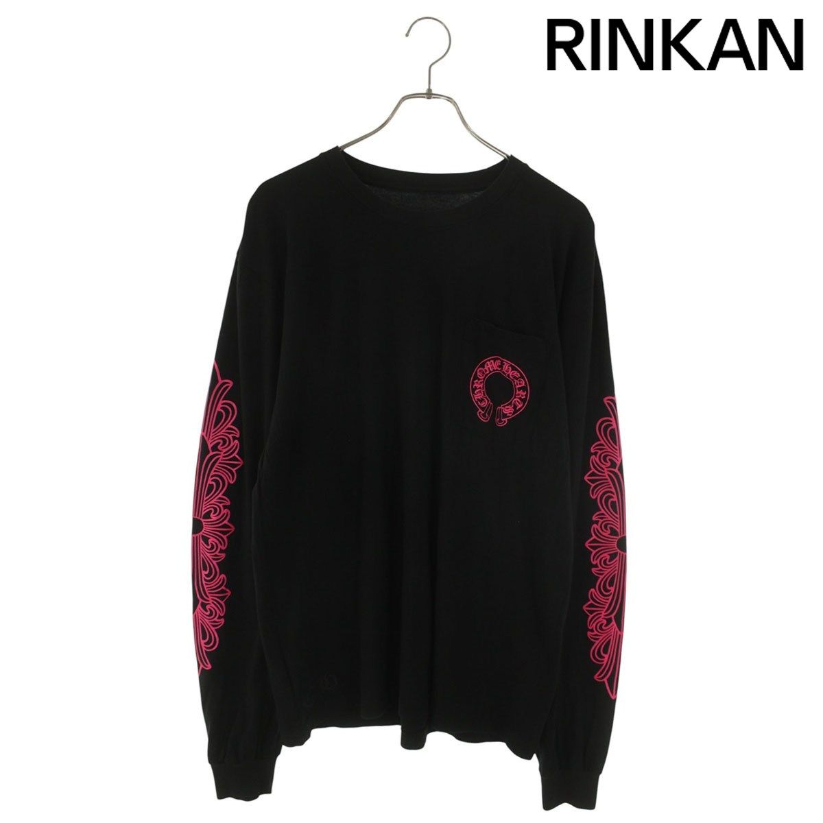クロムハーツ CH L/S /1 袖フローラルバックホースシュープリント長袖カットソー メンズ L