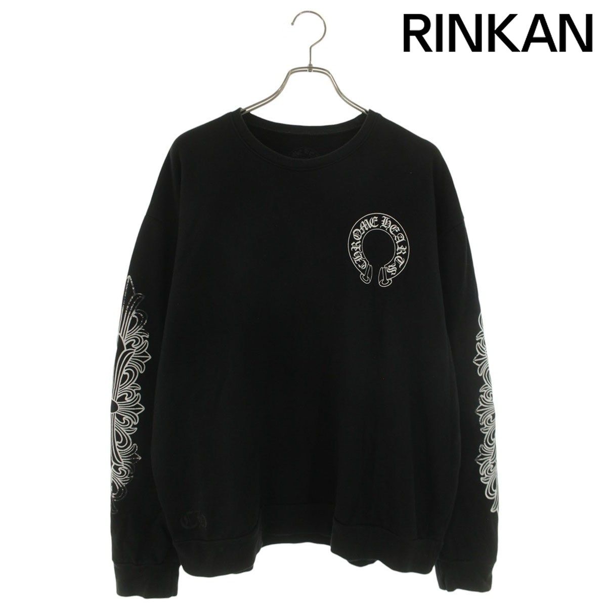 クロムハーツ SWTSHRT PLVR 袖フローラルバックホースシュープリントスウェット メンズ L