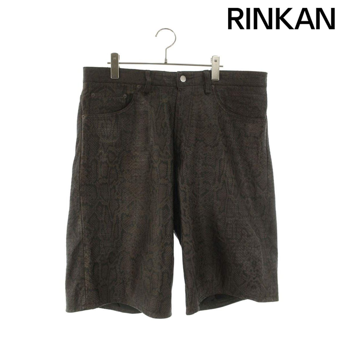 シュプリーム 25SS Baggy Leather Short スネークスキンレザーバギーハーフパンツ メンズ 34インチ