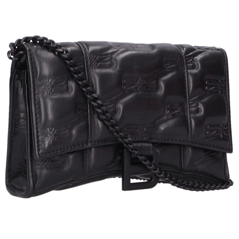 BALENCIAGA 　　ショルダーバッグ　アワーグラス656050レザー バレンシアガ HOURGLASS/アワーグラス/656050 BBエンボスロゴレザー