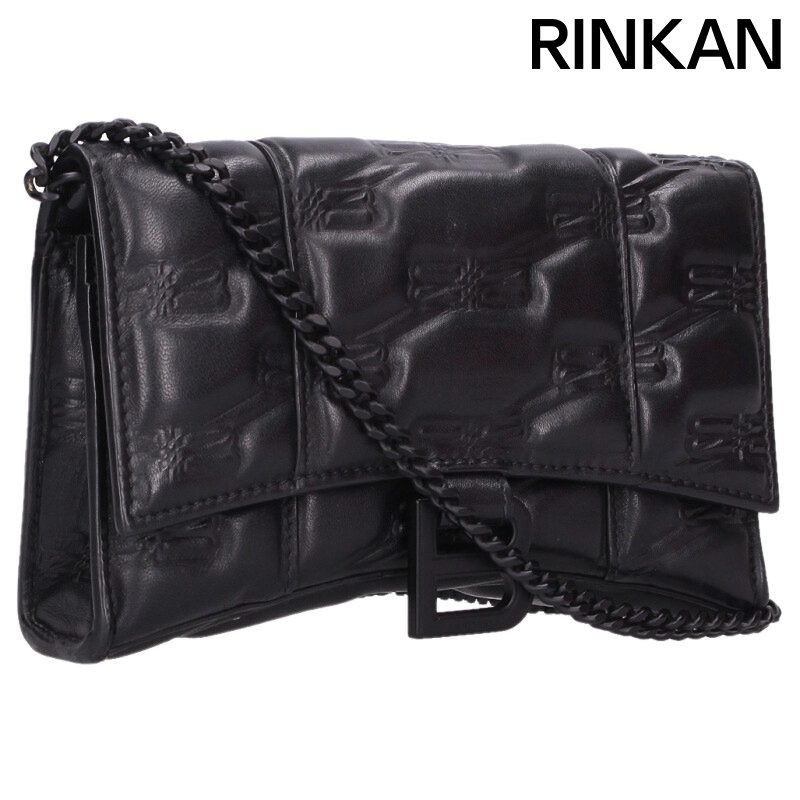 BALENCIAGA 　　ショルダーバッグ　アワーグラス656050レザー バレンシアガ HOURGLASS/アワーグラス/656050 BBエンボスロゴレザー